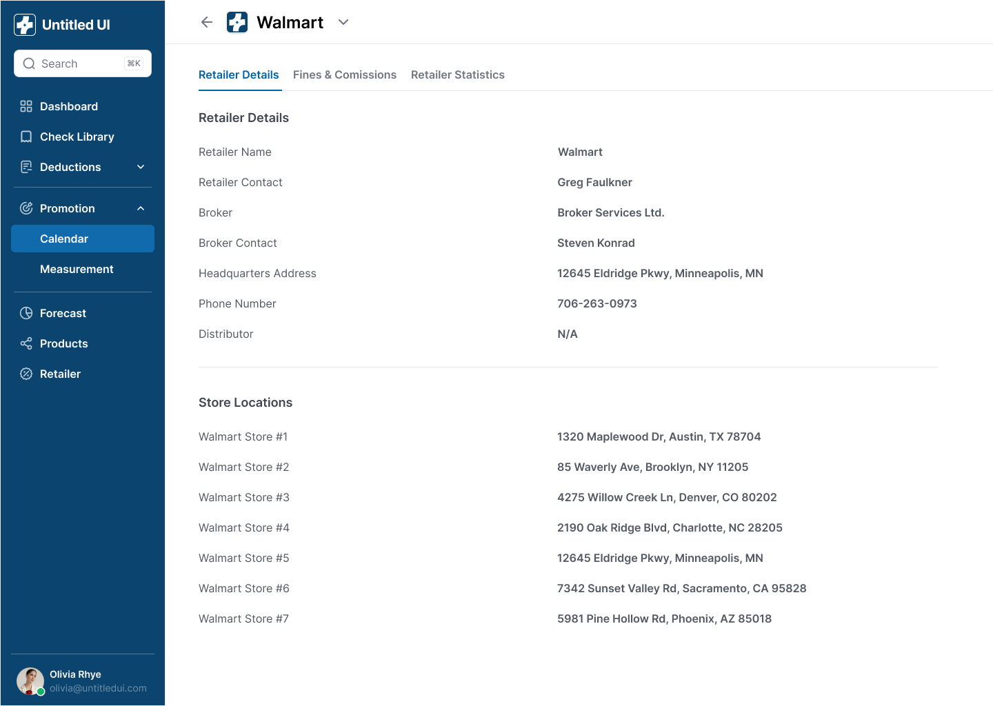 Retailer Details